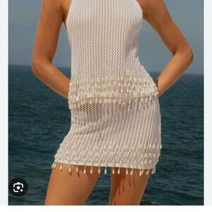 White Crochet Halter Set (top and skirt)